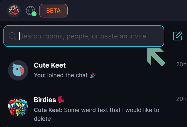 Messaging on Keet ✉️ Share your @username.