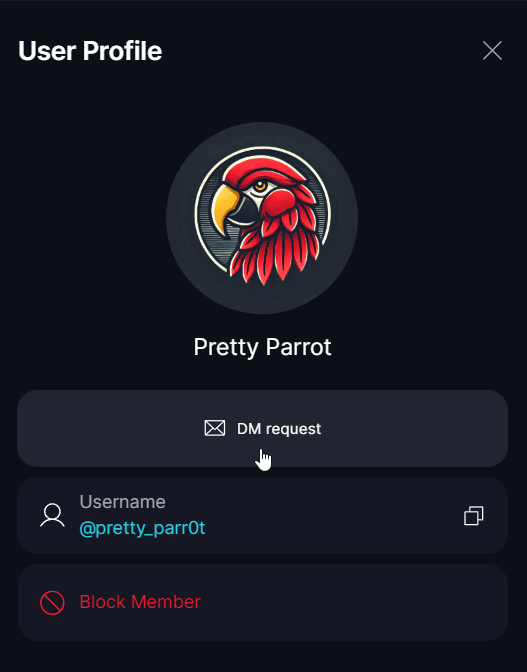 Messaging on Keet ✉️ From a user profile.