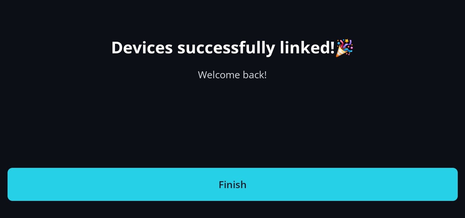 Link Devices · Confirm Setup If using the link: paste the link copied from your existing device.