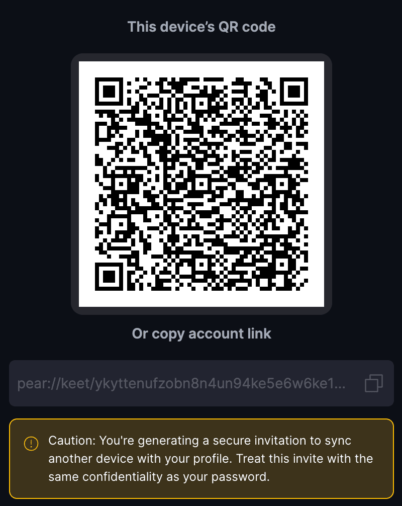 Link Devices Use the QR code to scan later.