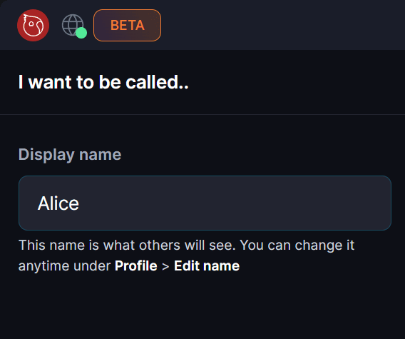 Setup · Choose a display name Manual setup.